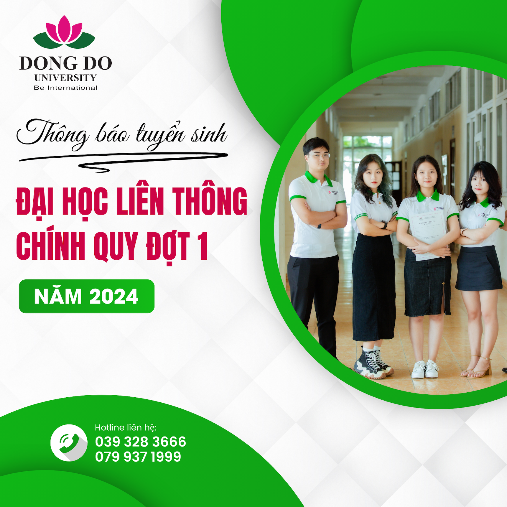 Thông báo tuyển sinh Đại học Liên thông chính quy đợt 1 năm 2024