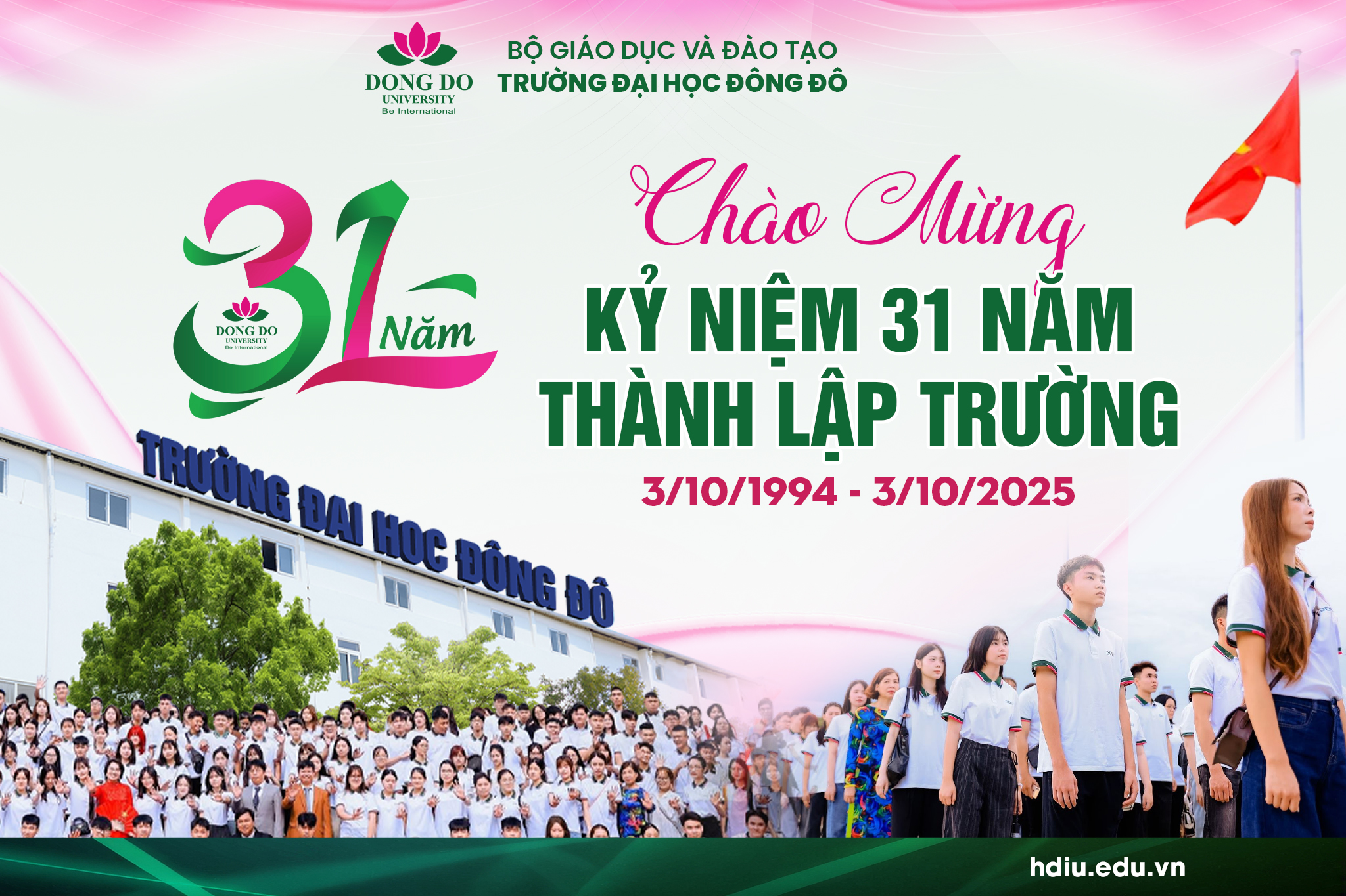 Thư chúc mừng nhân kỷ niệm 31 năm ngày thành lập Trường Đại học Đông Đô (3/10/1994 - 3/10/2025)