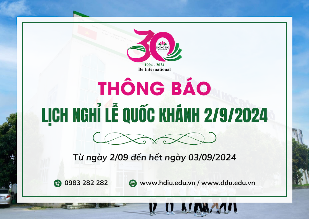 Thông báo lịch nghỉ Lễ Quôc Khánh 2/9/2024